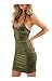 Doramode Womens Spaghetti Strap Bodycon Sleeveless Backless Velvet Sexy Short Club Dress
