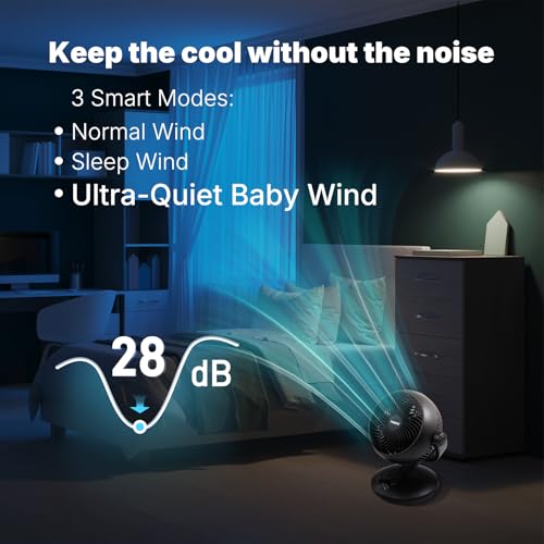 Fan for Bedroom with Remote,Ultra Quiet Desk Fans,with 3 Modes,8 Speeds,9-Hour Timer,10 inch,High-Velocity Cooling,Auto Oscillation Table Fans,Touch Control,for Home,Dorm&Office