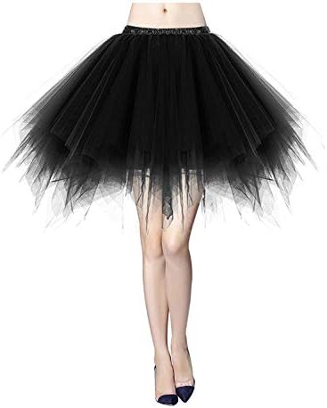 MizHome Womens Black Plus Size Tutu Skirt Layered Tulle Skirt