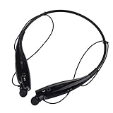 E-Zigo Universal Sports Neckband Bluetooth Headphones, Wireless Hands-free Exercise Stereo Headset Earphones with Microphone and Noise Cancelling Earbuds for Apple iPhone Android Smart Phones (Black)