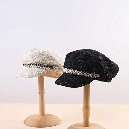 Amazon 帽子の女性の韓国風版秋冬の日は白色の小さい香ばしい風のベレー帽の八角の帽子の百合英倫の復古の軍帽を結びます ベレー帽 通販