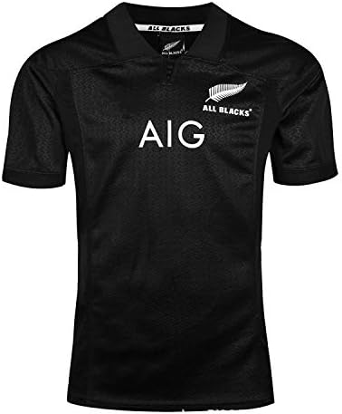 LXZZS 2019 World Cup Jersey New Zealand All Black T-Shirt Home and Away Rugby Short-Sleeved Rugby Shirt Clothing Quick-Drying Breathable XXL