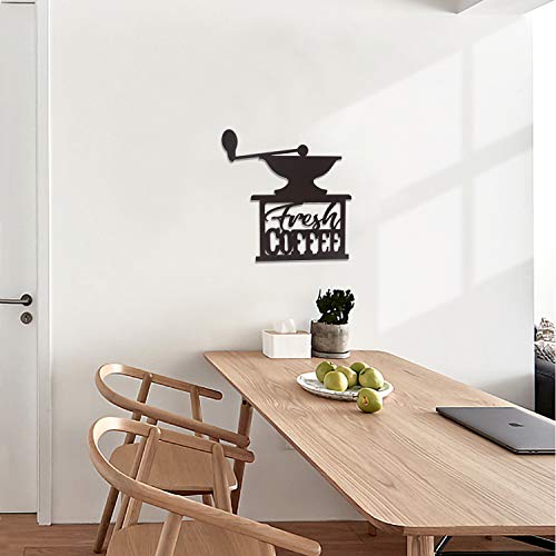 Adeco Schwarze Metall-Kaffeemühle, Wandkunst, Dekoration für Zuhause, Küche, Restaurants, Geschenke – 43,2 x 39,9 cm – Bild 7