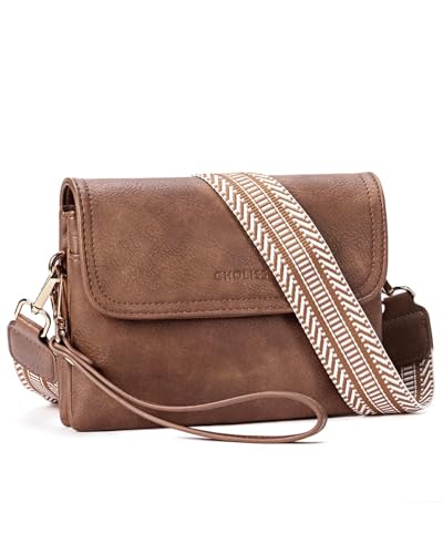 CHOLISS Small Crossbody Bags for Women, Wristlet Wallets for Women Small Trendy Vegan Leather Phone Purse Handbag for Travel
