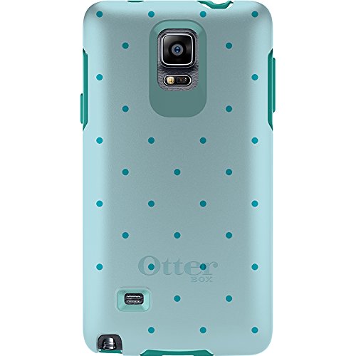 OtterBox Samsung Galaxy Note 4 Case Symmetry Series- Retail Packaging - Aqua Dot II (Polka Dot Graphic/Aqua PC/Light Teal TPE)