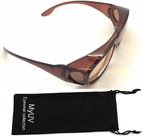 Fitons Computer Glasses StimuLights Designed to Fit Over Prescription Glasses 63mm (Brown, 63)