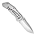 KUBEY 6.2in Stainless Steel Thumb Open Folding Pocket Knife with 2.6in Drop Point Blade and Stainless Steel Handle for Outdoor and Everyday Carry (Rainbow)