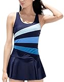 DANIFY Women's One Piece Swimming Suit Slimming Bathing Suit Tummy Control Swim Dress