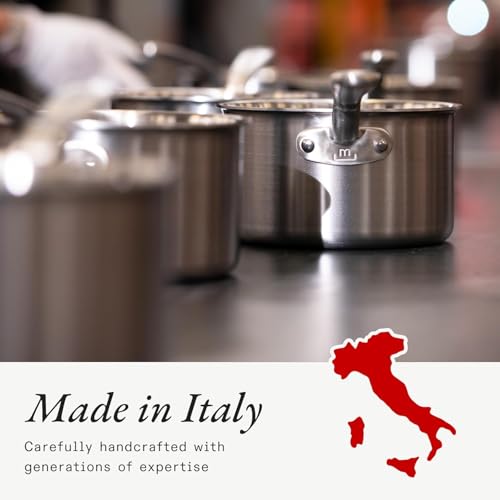 Made In Cookware - 3-Piece (Includes 8",10",12") Stainless Frying Pan Set - 5 Ply Stainless Clad - Professional Cookware - Made in Italy - Induction Compatible