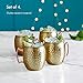 VonShef Moscow Mule Mugs Set of 4 Gold Hammered Effect Barrel Style 16oz Glasses With Gift Box
