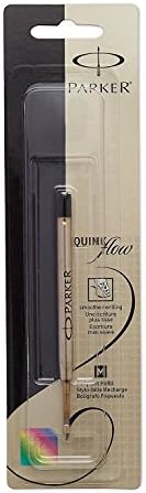 Parker Quink Flow Ballpoint Pen Ink Refill, Medium Tip, Black, 1 Count