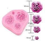 4 Size Roses Flower Silicone Cake Mold Chocolate Sugarcraft Decorating Fondant Fimo Tool