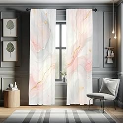 Ambesonne Pink Window Curtains Pack of 2, Classic