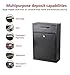 Display4top Wall Mounted Locking Drop Box Mailbox-Inter Office Mailbox-Letter Box,Ideal for Residential Deliveries, Schools, Office, Home, Mail Centers and More.(Black) (Large)
