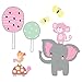 Bedtime Originals Twinkle Toes Jungle Elephant Wall Appliques, Pink