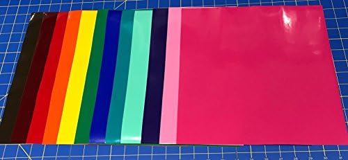 12 12"x 12" Sheets of Oracal 651 Permanent Craft Vinyl For Cricut, Silhouette and all Craft Cutters, 12 Popular Colors