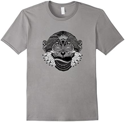 Mens Trippy Red Monkey Mandala Subconscious Feather T-Shirt 2XL Slate