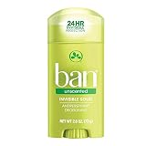 Ban Invisible Solid Unscented Deodorant, 2.6 Ounce