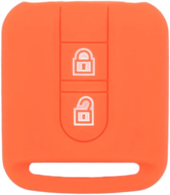 BROVACS Silicone Cover Protector Case Holder Skin Jacket Compatible with NISSAN 2 Button Remote Key Fob CV9502 Orange