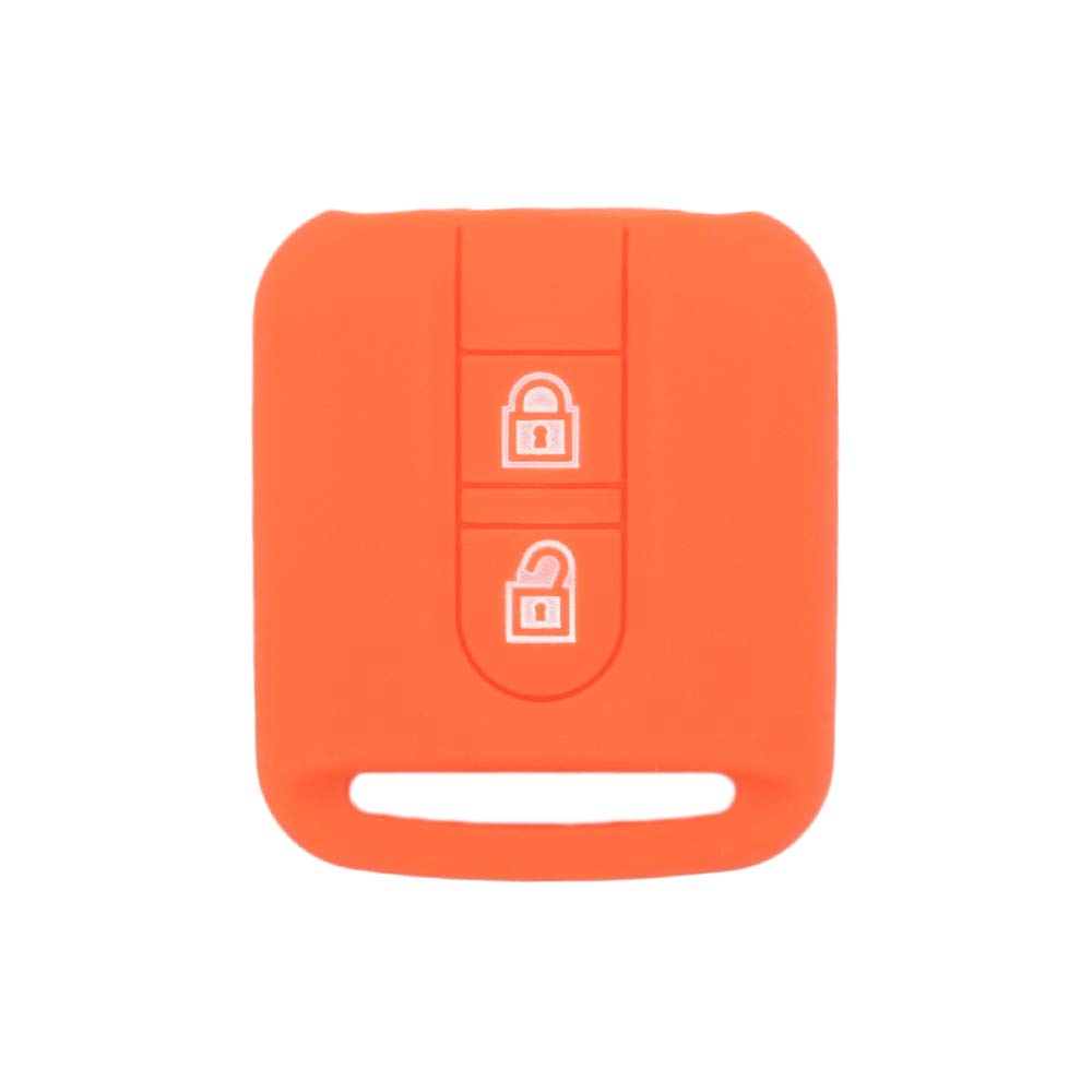BROVACS Silicone Cover Protector Case Holder Skin Jacket Compatible with NISSAN 2 Button Remote Key Fob CV9502 Orange