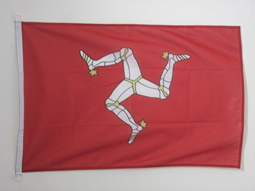 AZ FLAG - Isle of Man Nautical Flag - 18'' x 12'' - For Outdoor and Boat - Manx - English Banner Knitted Polyester with Two Plastic Rings - Vivid Colors - 12x18 in - 45x30 Cm