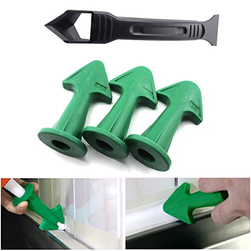 Caulk Nozzle and Scraper Set, Silicone Caulking Finisher (3 Different Radius)