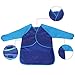 ilovebaby Children's Art Smock, Waterproof, Kids Aprons,Artist Smocks,Painting Apron with Long Sleeves,Ideal for Painting Classroom and Kitchen,Pack of 2,Color Blue