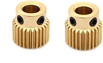 Mercurry 3d Printer Extruder Pulley 26 Teeth,Bore 5mm Drive Gear for 1.75mm/3mm Filament (2pcs)