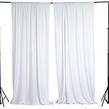 BalsaCircle 10 ft x 10 ft White Polyester Photography Backdrop Drapes Curtains Panels - Wedding Decorations Home Party Reception Supplies
