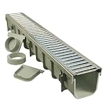 NDS 864GMTL 5-Inch Pro Channel Drain Kit with Metal Grate, Pack of 1