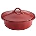 Rachael Ray Cucina Stoneware 3-Piece Round Casserole & Lid Set, Cranberry Red