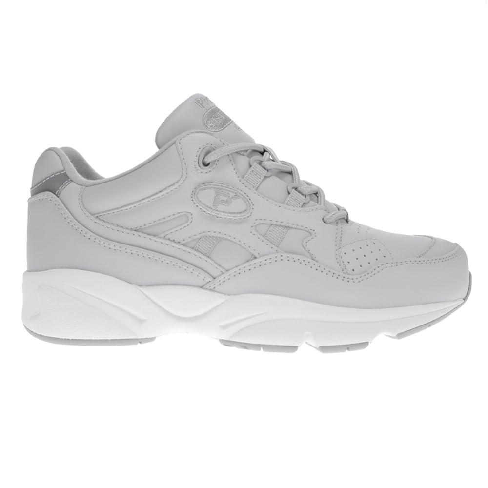 Propét Women’s Stability Walker Athletic Comfort Sneaker White/Grey 10H XX-Wide US