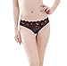 G.romtic Open Back Lace Panty Floral Lace Lingerie Underwear for Women One Size 24.4-30.7inch (Black)