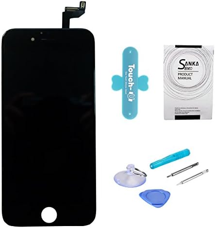 SANKA iPhone 6S LCD Display Screen Replacement Repair Kit, Digitizer Retina 3D Touch Screen Glass Frame Assembly for iPhone 6S, 4.7 inches - Black (Repair Tools Included)