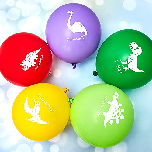 50 Pieces Dinosaur Party Balloons, 12 inch Dinosaur Latex Balloons in ...