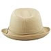 The Hat Depot Unisex Cotton Twill Herringbone Fedora Hat (L/XL, Khaki)