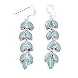 11.80ctw Genuine & Created Gemstone & 925 Silver Plated Dangle Earrings Made By Sterling Silver Jewelry