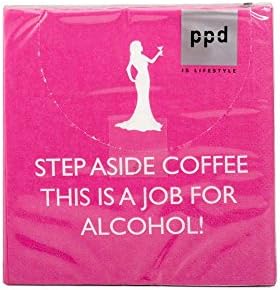 PPD Paperproducts Design Job For Alcohol Paper Cocktail/Beverage Napkins, 20-Count (1251707)