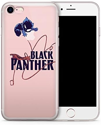 Black Panther, Batman, Catwoman, Joker, Harley Quinn, Iron Man, Captain America, Spider Man, The Hulk, Thor, Deadpool Jelly Clear Case for Apple iPhone 7 (Black Panther)
