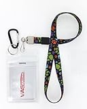 VAS Waterproof Cruise N Travel Cash, ID, Credit / Debit Card & Key Holder - PUPPY PAWS PRINT Deluxe Lanyard, #5 Carabiner With RFID Protection -