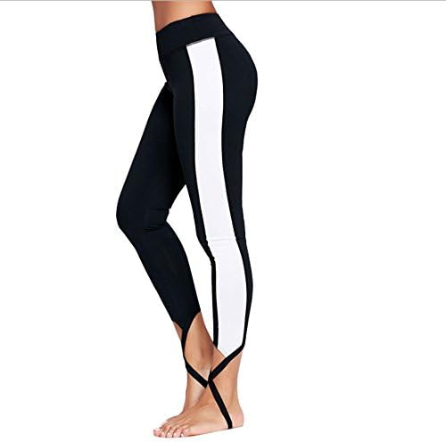 ZLYL Women Legging Cut Out Tie Cuff Slim Yoga Pants Jogger Workout Tights (M)