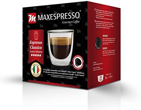 Nescafe Dolce Gusto Compatible Capsules, MaxEspresso Gourmet Coffee, Italian Quality Coffee (Espresso Classico, 10 Capsules)