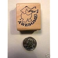 LukeSpiers Awesome Elephant Teachers Rubber Stamp, Wood Mounted