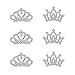 Mini Princess Crown Comb Tiara Hair Clips for Wedding Flower Girls Birthday Party Favor Cupcake Toppers Pack of 6
