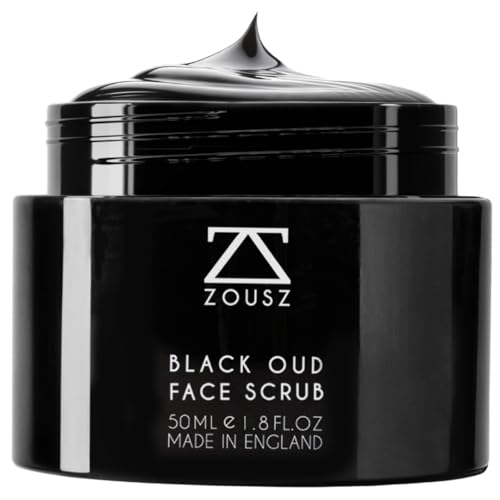 ZOUSZ Black Oud Charcoal Face Scrub Mask for Men – Activated Charcoal Facial Scrub and Face Mask Dual Action for Deep Detox & Exfoliation – Gift for Men, 50mL