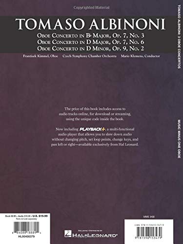 Albinoni - Oboe Concerti B-flat, Op. 7 No. 3; D Major, Op. 7, No. 6; D Minor, Op. 9, No. 2: Music Minus One Oboe