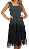Sakkas 6741 Spring Maiden Ombre Peasant Dress - Charcoal - One Size