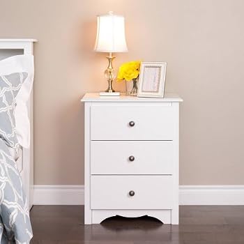 nightstand drawer tall prepac nightstands drawers monterey three bedroom tables bedside inches furniture measures winslow wide wood pine deep scalloped