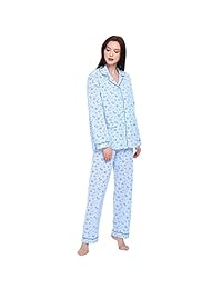 Conjunto de pijamas para dama, 100% algodón, 2 piezas con cordón