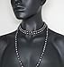 HinsonGayle AAA Handpicked 8-8.5mm Multicolor Black Oval Freshwater Cultured Pearl Rope Necklace 65 inch